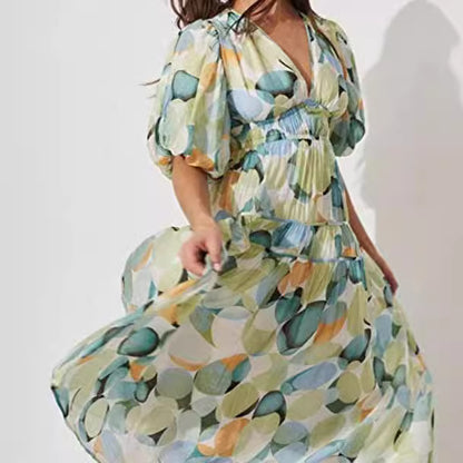 Women's Pleating Beach Flowy Dress