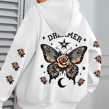 Bold and Luxe: Letter Print Casual Hoodie