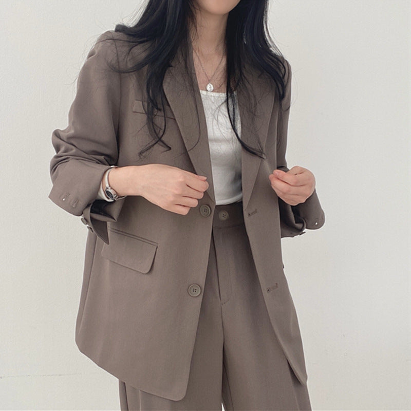 Pink Suit Jacket Spring Autumn Set Women's Design Sense Niche